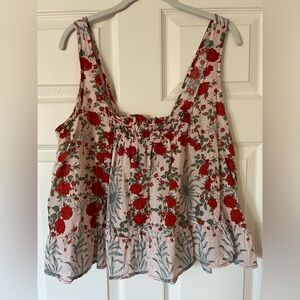 Anthropologie Floral Tank Blouse